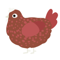 (unnamed), a russet and red chicken with a speckle pattern