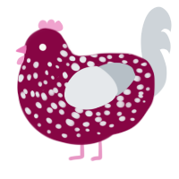 (unnamed), a maroon and mist chicken with a speckle pattern