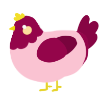 Rhinestone, a rose and maroon chicken with a head pattern