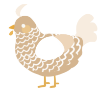 (unnamed), a beige and cream chicken with a lace pattern