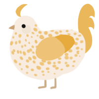 Buttered Popcorn, a cream and honey chicken with a speckle pattern