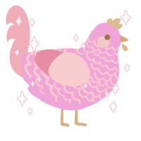 milk strawberry, a lavender and pink chicken with a lace pattern