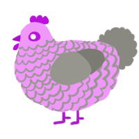 Dust Bunny, a lavender and ash chicken with a lace pattern