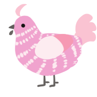 (unnamed), a pink and rose chicken with a bar pattern