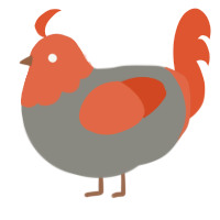 (unnamed), a ash and vermilion chicken with a head pattern