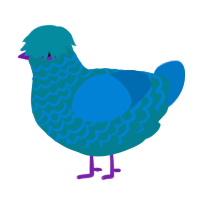 (unnamed), a sea and sapphire chicken with a lace pattern