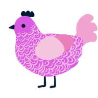 (unnamed), a orchid and pink chicken with a double-lace pattern