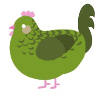 (unnamed), a chartreuse and olive chicken with a half-lace pattern