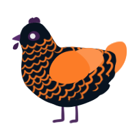 (unnamed), a cream and sapphire chicken with a lace pattern