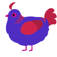 (unnamed), a indigo and crimson chicken with a neck-band pattern