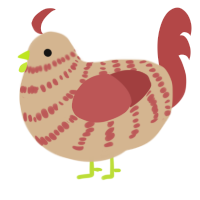 (unnamed), a beige and red chicken with a bar pattern