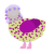 Dotty, a lemon and plum chicken with a speckle pattern