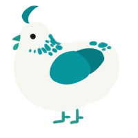 (unnamed), a white and teal chicken with a neck-speckle pattern