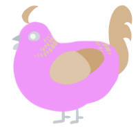 (unnamed), a lavender and beige chicken with a neck-band pattern