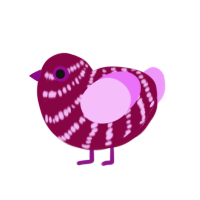 (unnamed), a maroon and lavender chicken with a bar pattern