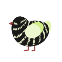 (unnamed), a sable and apple chicken with a bar pattern