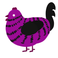 (unnamed), a plum and black chicken with a bar pattern