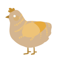 (unnamed), a beige and honey chicken with a half-bar pattern