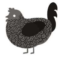 Weeping Smoke, a grey and sable chicken with a double-lace pattern