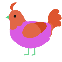 (unnamed), a orchid and vermilion chicken with a head pattern