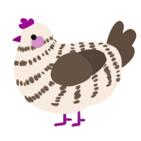 (unnamed), a cream and bark chicken with a bar pattern