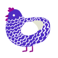 (unnamed), a indigo and white chicken with a lace pattern