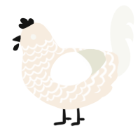 Hairy Tofu, a cream and white chicken with a lace pattern