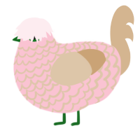 (unnamed), a rose and beige chicken with a lace pattern