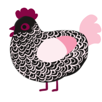 (unnamed), a sable and rose chicken with a double-lace pattern