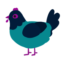 (unnamed), a teal and tumblr chicken with a head pattern