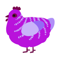 (unnamed), a amethyst and lilac chicken with a half-bar pattern