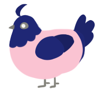 (unnamed), a rose and navy chicken with a head pattern