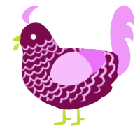 lineage curse g3, a wine and lavender chicken with a lace pattern