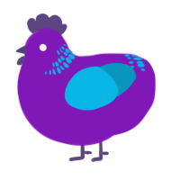 (unnamed), a violet and cerulean chicken with a neck-band pattern