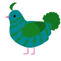 (unnamed), a teal and leaf chicken with a bar pattern