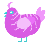 (unnamed), a orchid and lavender chicken with a half-bar pattern