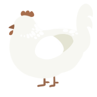 (unnamed), a white chicken with a neck-speckle pattern