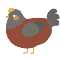 (unnamed), a russet and grey chicken with a head pattern