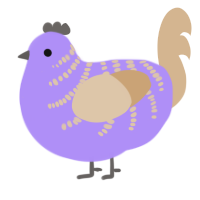 (unnamed), a lilac and beige chicken with a half-bar pattern