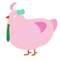 Chicken Dinner, a rose and pink chicken with a lace pattern