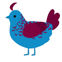 Starboy, a sky and maroon chicken with a half-lace pattern