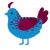 Starboy, a sky and maroon chicken with a half-lace pattern