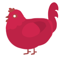 (unnamed), a crimson chicken with a head pattern