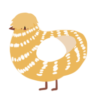 (unnamed), a honey and cream chicken with a bar pattern