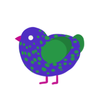 (unnamed), a indigo and viridian chicken with a speckle pattern