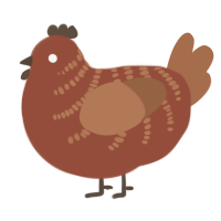 (unnamed), a russet and brown chicken with a half-bar pattern