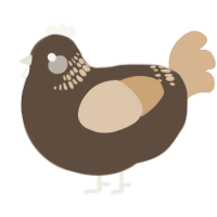 (unnamed), a bark and beige chicken with a neck-band pattern