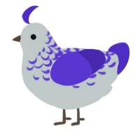 Mold Grape, a silver and indigo chicken with a half-lace pattern