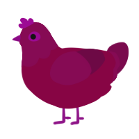 Cherry Italian Ice, a maroon and wine chicken with a head pattern