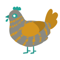 (unnamed), a ash and ochre chicken with a bar pattern